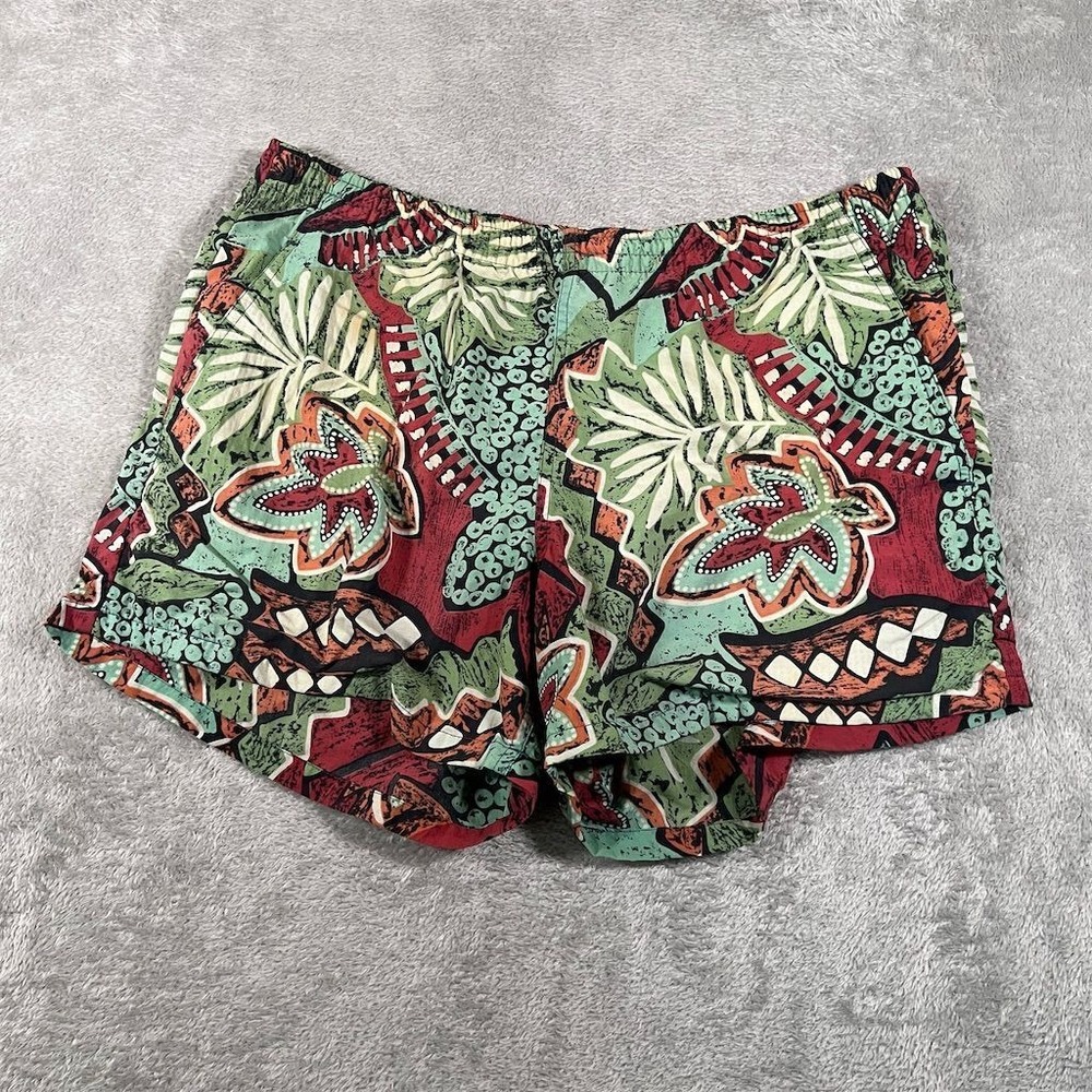 VTG Reyn Spooner‎ Men's Swim Trunks Medium Tropical Floral Water Paints Lined